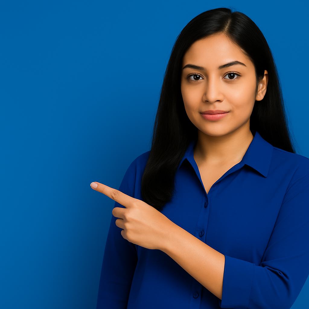 Excited customer pointing — contact DEPENDCORE procurement support