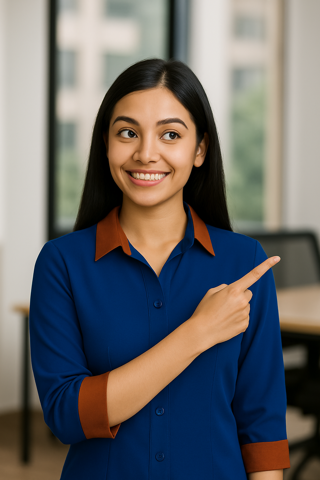 Happy client pointing toward DEPENDCORE testimonials